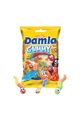 Tayaş Damla Gummy Worms Sour  Jel Şeker 1 KG