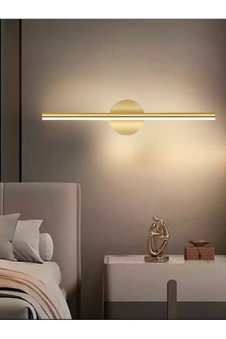 Ömür Avize Modern Kablosuz Tak Çalıştır Ledli Pilli Aplik Banyo Tablo Ayna Aydınlatma Eskitme Gold Pil Dahildir Beyaz
