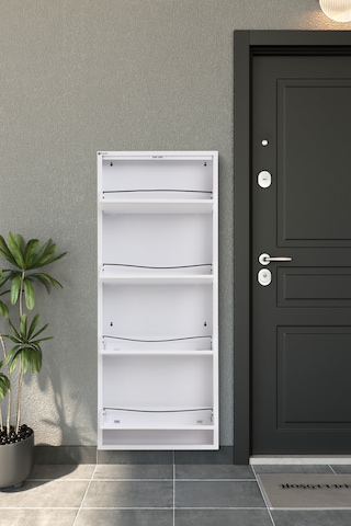 Arpelia Metal Ayakkabılık 4 Lü Beyaz