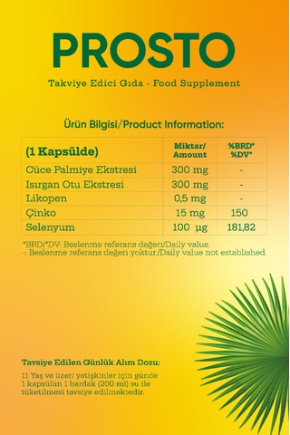 Mdc Prosto Saw Palmetto Takviye Edici Gıda 30 Kapsül