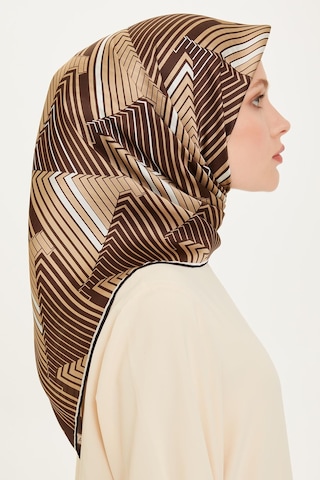 Armine İpek Eşarp 2025 Kış - 9218-35 Twill - Koyu Kahve
