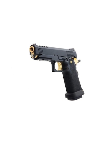 Aw Hx2711 4.3" Hi-capa Slide Cut Compact Black & Gold Gbb Airsoft Tabanca