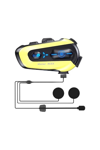 N3x Rgb Işıklı Intercom 3 Kişi Bağlantılı 1000mah Motosiklet Kulaklık Seti