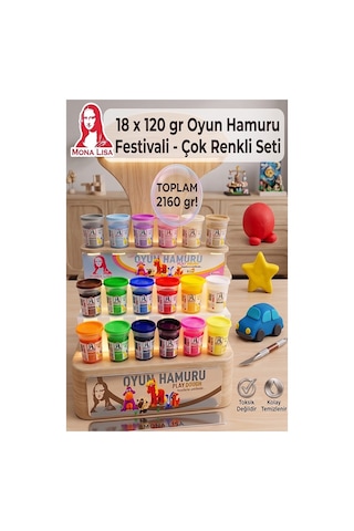 Oyun Hamuru 18 Renk 1 Paket Monalisa 18 Li Oyun Hamuru Kurumaya Karşı Dirençli Okul Öncesi Kreş Yumuşak Çok Renkli