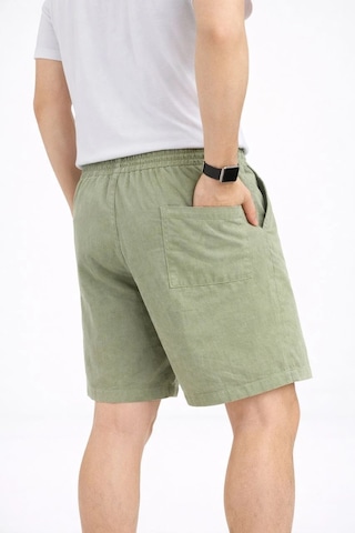 Wear Vexel Erkek Keten Kumaş Cepli Rahat Kesim Bel Lastikli Şort - Mint Yeşili Çok Renkli