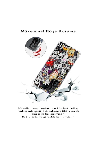 Xiaomi Redmi Note 9 Köşe Korumalı Antişok Kapak Anime Tasarımlı Şeffaf Silikon Kılıf
