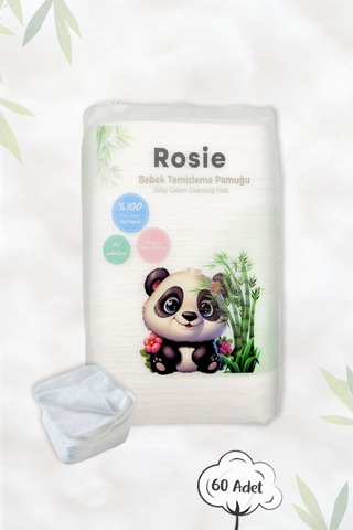 Rosie Doğal Bebek Temizleme Pamuğu 60'lı,