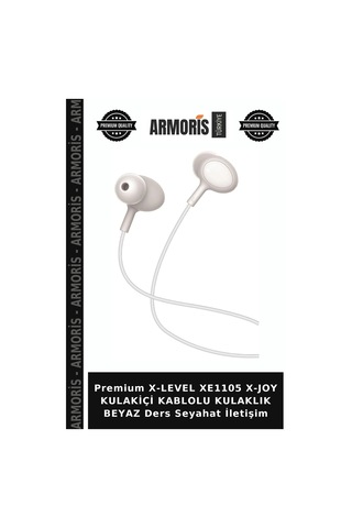 Premium X-level Xe1105 X-joy Kulakiçi Kablolu Kulaklık Beyaz Ders Seyahat İletişim