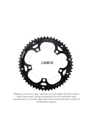Yaozixa 130bcd 5 Tırnaklı Bisiklet Çarkı - 53t Alüminyum Cnc Kesimli, Ultra Hafif, Orta Yol Bisikleti İçin Tamir Parçası Lb01 Siyah
