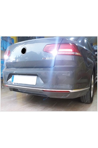 Vw Passat B8 Krom Arka Tampon Alt Çıta 3 Prç P.Çelik 2014-2019
