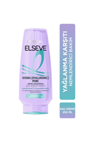 L'oréal Paris Elseve Hydra Hyaluronic Pure Salisilik Asit İçeren Yağlanma Karşıtı Nemlendirici Saç Kremi 250ml