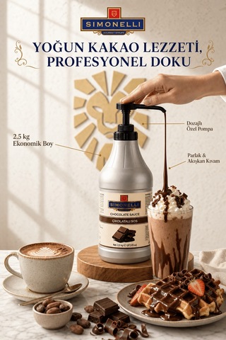Simonelli Profesyonel Çikolatalı Kahve ve Tatlı Sosu 2500 G + Pompa