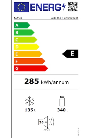 Altus ALK 464 XE E 75 L No-frost Alttan Donduruculu Buzdolabı