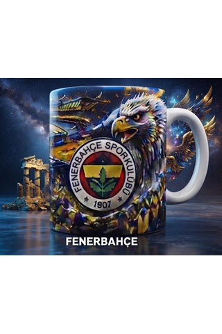 Fener Bahçe Kartal Tasarımlı Seramik Kupa Bardak Taraftara Özel Kahve Ve Çay Kupası Beyaz