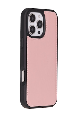 Cüzdan Taşıma Derdi Olmadan İphone 16 Pro Uyumlu Hakiki Deri El Yapımı Kart Yuvalı Kılıf Toz Pembe Diğer