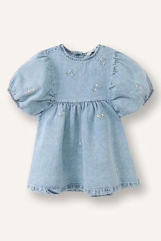 Defacto Pamuklu Denim Elbise Kız Bebek H4072a526smnm39 Mavi-nm39