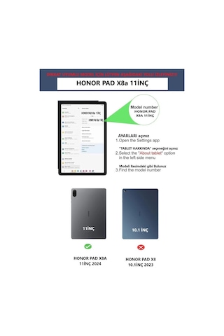Honor Pad X8a 11inç Kılıf Dönen Tablet Kilifi Ekran Koruyucu+kalem Honorpad X8/x8 Pro Değildir Kılıf