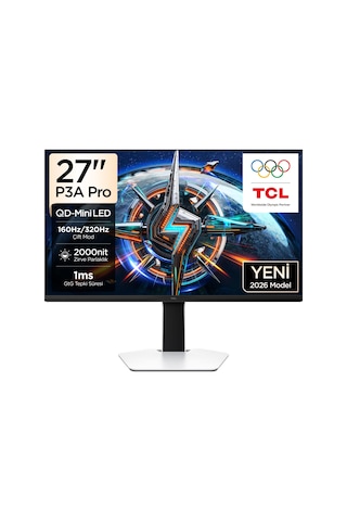 Tcl 27p3a Pro Gaming Monitörü 27" 1ms 320hz Qhd 2k Qd-mini Led Fps Oyuncu Monitörü 1196 Bölge