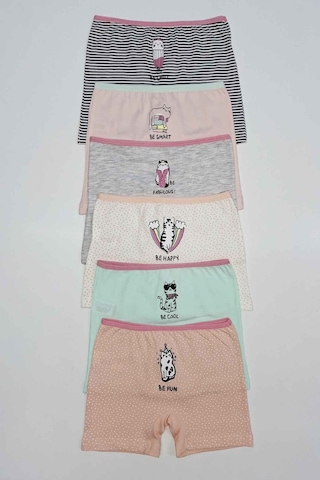 Sebatingo Kız Çocuk Pembe Pamuklu Boxer 6'lı Paket D89500-43 3-4 Yaş Çok Renkli2 Çok Renkli