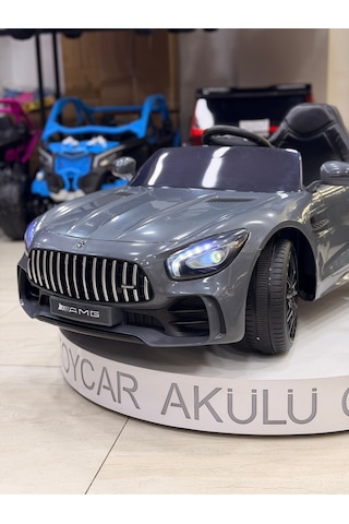 Mercedes Gt Akülü Araba 0-6 Yaş Kumandalı Özel Plaka Hediye Gri