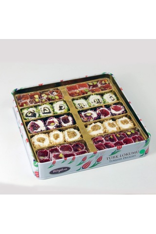 Tuğba Kuruyemiş Motifli Antep Fıstıklı Türk Lokumu 500 Gr