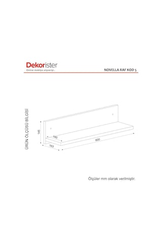 Dekorister Novella K5 Duvar Rafı Beyaz
