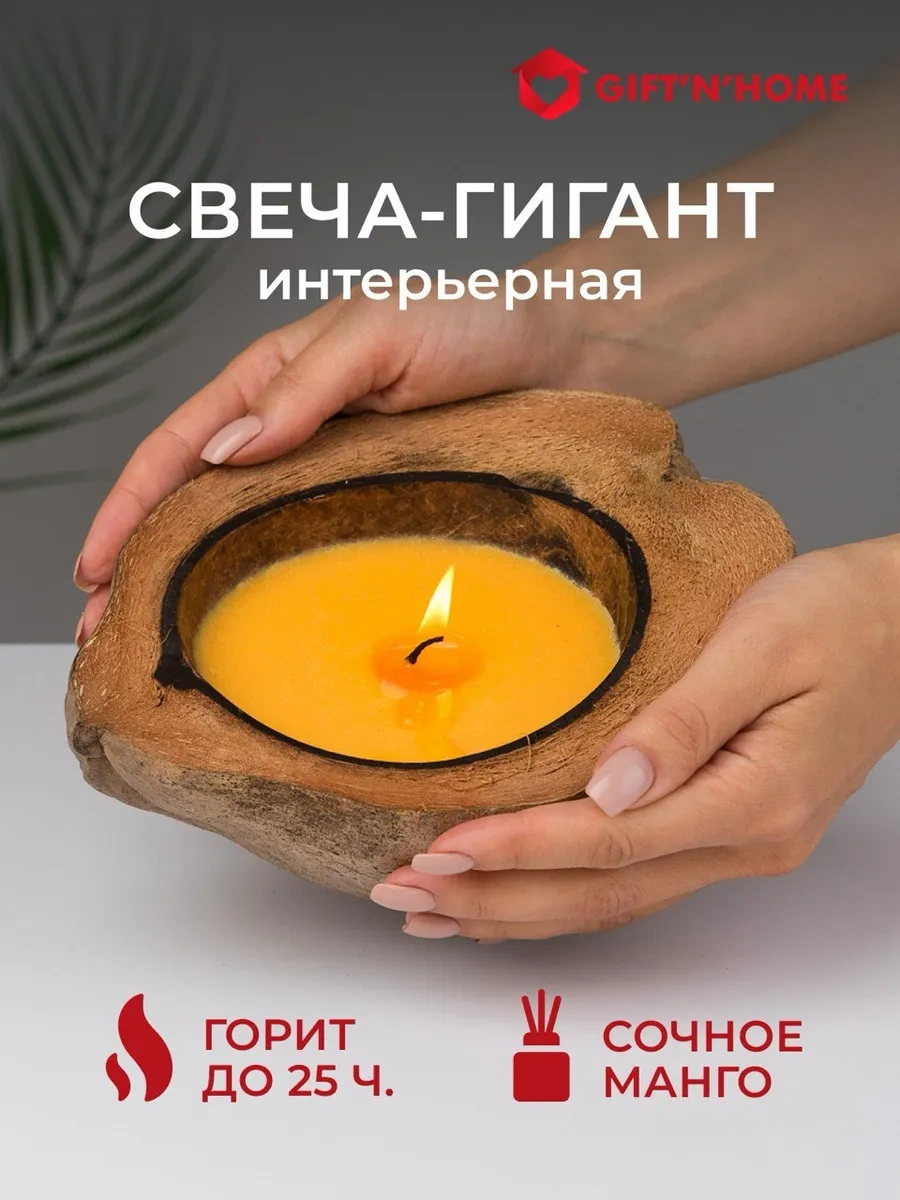 Gift'n'home Ev İçi İçin Büyük Kabuklu Aromatik Mum 5490455 Gri