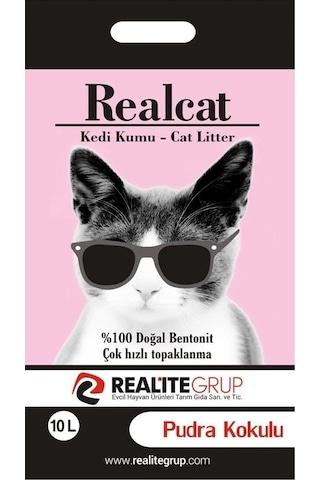 Realcat Pudra Kokulu Kedi Kumu 10 L + Marsilya Sabunu Kokulu Kedi Kumu 10 L