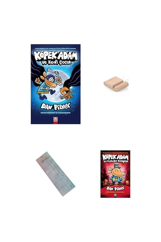 Köpek Adam 3. Ve 4. Kitap/ İki Kediciğin Hikayesi/ Köpek Adam Ve Kedi Çocuk 8-12 Yaş+tablet Tutucu