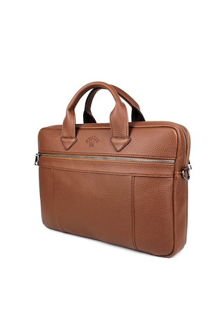 Unisex Taba Çok Bölmeli 14 İnç Evrak Ve Laptop Çantası