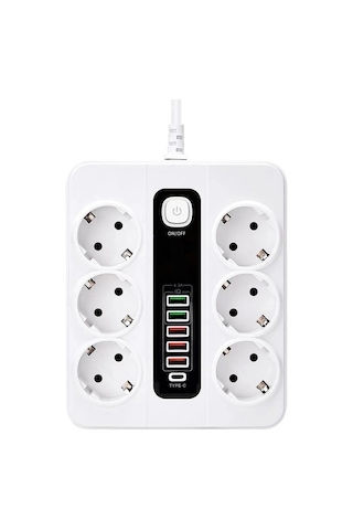 Vothoon Hp-h04 3000w 10amper 6 Lı 2metre Uzatma Kablolu Çoklu Termal Akım Priz Diğer