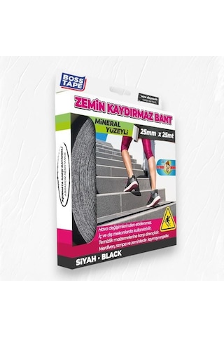 Boss Tape Zemin Merdiven Kaydırmaz Bant 25mmx25mt Siyah