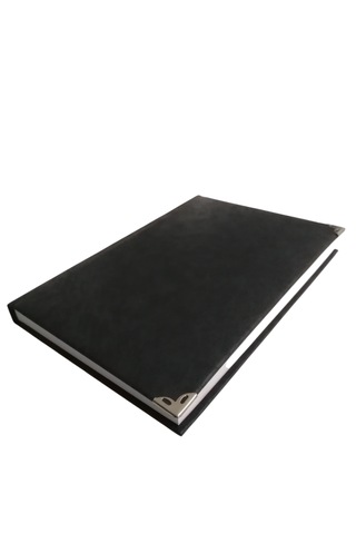 144 Yaprak 14x20 Suni Deri Modelist Çizgili Sert Kapaklı Defter Ajanda Siyah