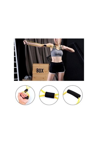 Ollevra Direnç Bandı 8 Şeklinde Yoga Plates Ve Vücut Geliştirme Egzersiz Bandı Sarı