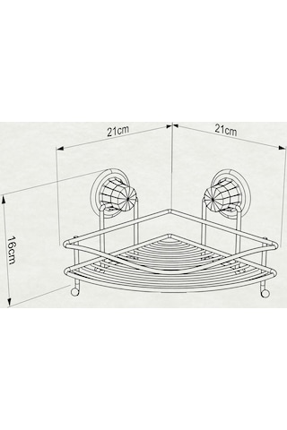 Teknotel Tek Katlı Vakumlu Banyo Duş Köşe Rafı Krom Dm250 Krom