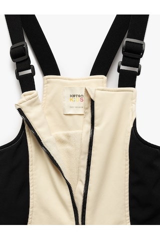 Koton Oversize Ayarlanabilir Askılı Fermuar Detaylı Kayak Tulumu Ekru 5wkg00032aw