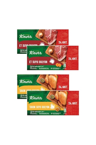Knorr Bulyon Et Ve Tavuk Suyu 24 Lü 240 Gr 4 Lü Karma Paket