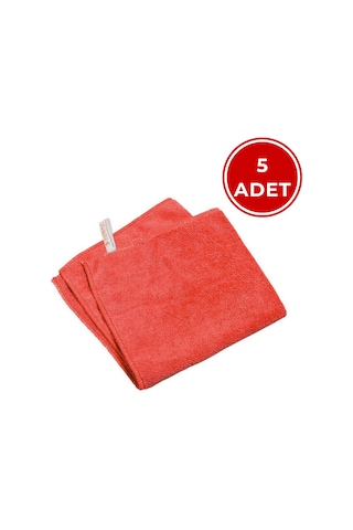 Mulpex Mikrofiber Genel Temizlik Bezi Kırmızı 40x40 Cm. - 5 Adet