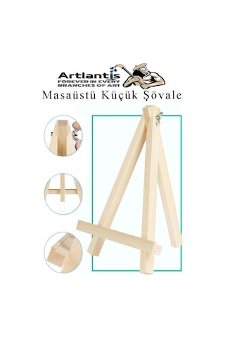 Mini Şövale 20x20 Cm Siyah Tuval 3 Ml Akrilik Boya 6 Renk Ve Fırça Mini Siyah Tuval Masaüstü Küçük Şövale Boyama Seti