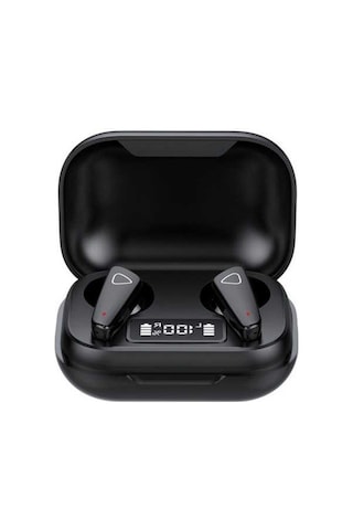 Primepickings Bt 5.0 Kablosuz Spor Kulaklık, Mini İki Kulaklı, Şarj Kutusu, Led Ekran, Ergonomik, Black