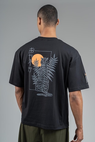 Maraton Sportswear Oversize Erkek Bisiklet Yaka Kısa Kol Basic Siyah T-shirt 23243-siyah