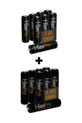 I-gen P178 8 Adet Aa Pro 2950 Mah Şarjlı Kalem Pil + 8 Adet Aaa Pro 1100 Mah Şarjlı İnce Kalem Pil 1.2v Nı-mh