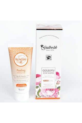 Gülbirlik Doğal Gülsuyu 250 ML + Rosense Gül Yağı Papatya Özlü Peeling 100 ML
