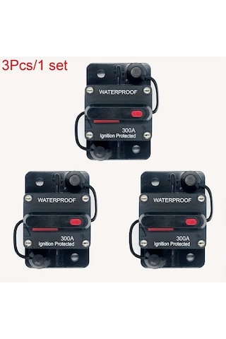 Motion003 3 Adet 300a Otomotiv Filtre Tutucu 20a-300a Amp Su Gecirmez Otomatik Devre Kesici Anahtar Koruma Reset Pil Olmadan