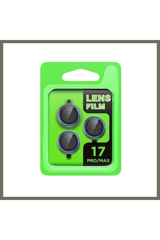 Bezos Apple iPhone 17 Pro Uyumlu Raze Metal Kamera Lens - Koyu Mavi Bezos1