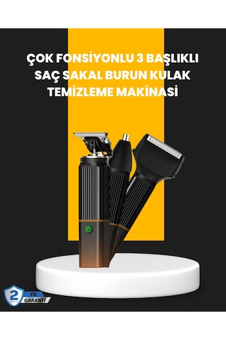 Gld-spt- Usb-c Şarjlı 3 İn 1 Erkek Bakım Cihazı Sessiz Motorlu Saç Ve Sakal Kesme Makinesi 1,5 Saat