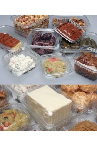 Plastik Kurabiye Kabı 1000 G 100'lü Yüksek Kapaklı Plastik Kap