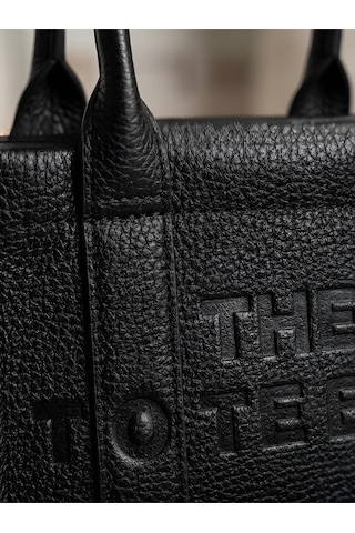 Satuna Kadın Deri Görünümlü Mini Tote Çanta - The Tote Bag Stili Siyah