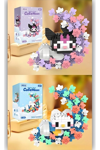 Brıcks Kuromi & Hello Kitty Çiçekli Ay Tasarımlı Dekoratif Yapı B