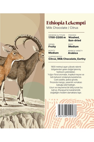 Ethiopia Lekempti Yöresel Filtre Kahve 250 Gr. Çekirdek Kahve